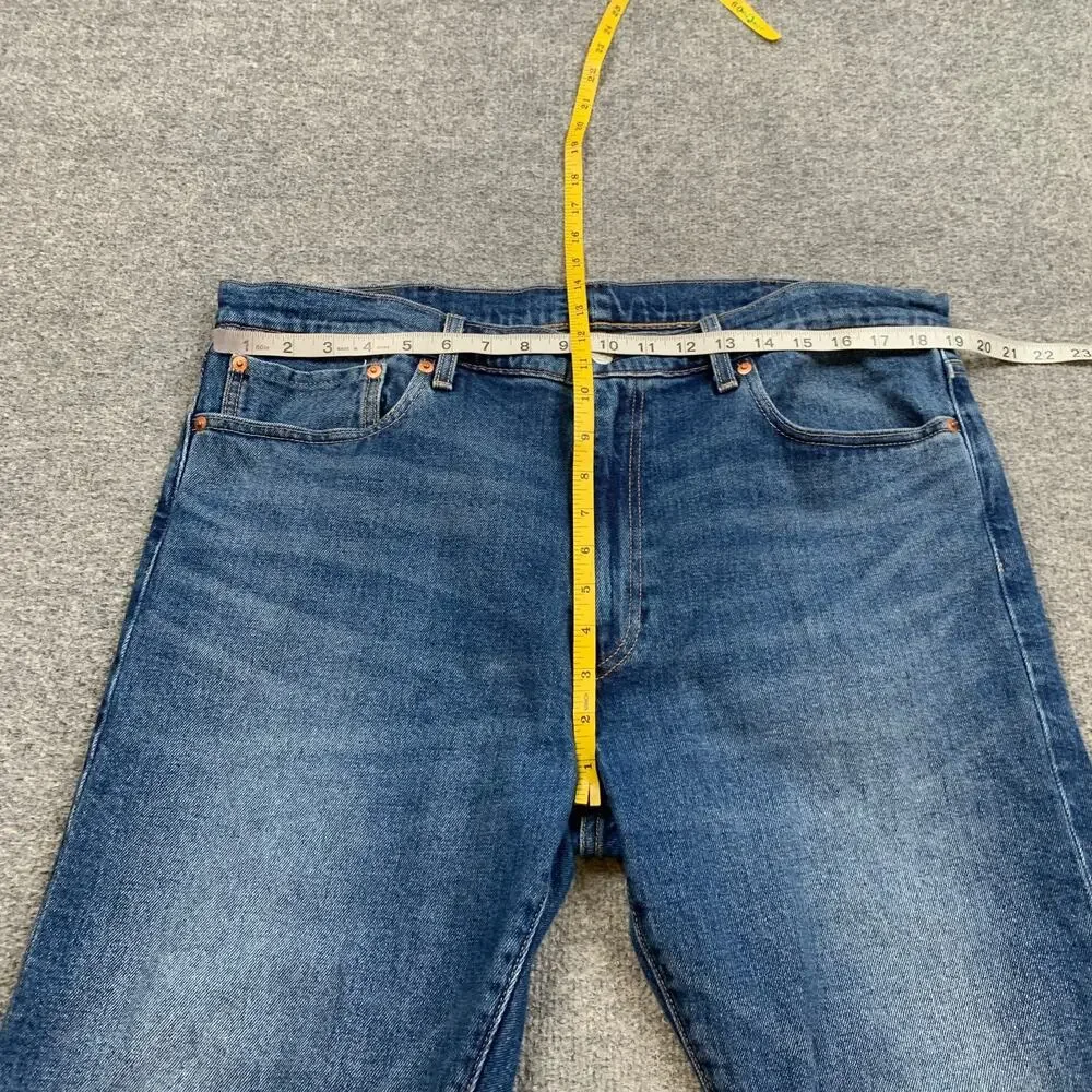 Levis Jeans Mens 38 Blue 502 Taper Selvedge Premium Denim Big E Medium Wash 2025